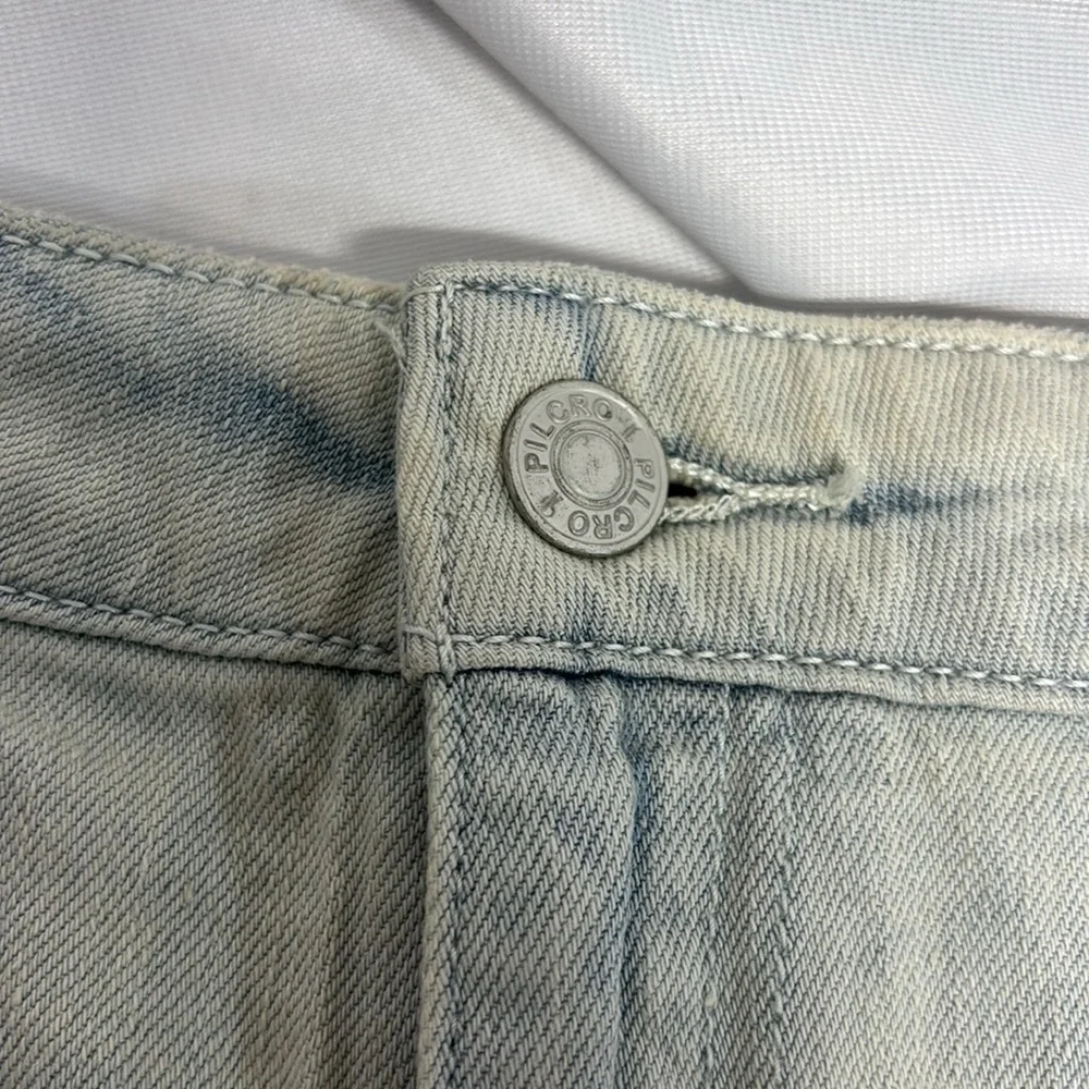 Anthropology Pilcro light blue fringe with pocket cotton blend shorts size 30 - Picture 4 of 13